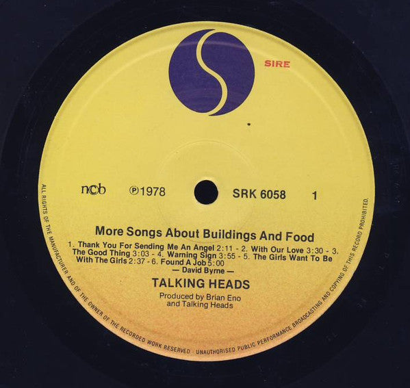 Talking Heads ~ More Songs About Buildings And Food (Vinyl) - Djungel & Jazz