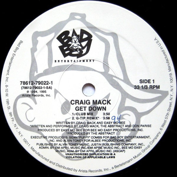 Craig Mack ~ Get Down (Remix) (Vinyl) - Djungel & Jazz