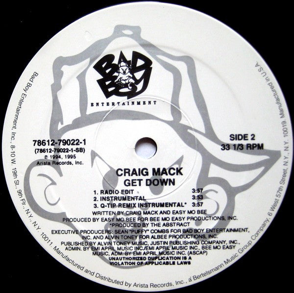 Craig Mack ~ Get Down (Remix) (Vinyl) - Djungel & Jazz