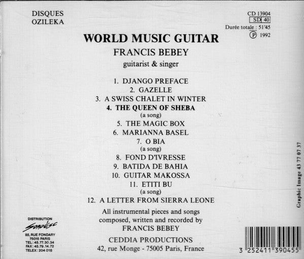 Francis Bebey ~ World Music Guitar (Vinyl) - Djungel & Jazz