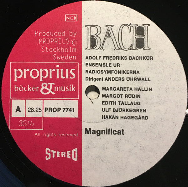 J.S.Bach / Margareta Hallin, Margot Rödin, Edith Thallaug, Ulf Björkegren, Håkan Hagegård, Bengt Ericson, Radiosymfonikerna, Adolf Fredriks Bachkör, Anders Öhrwall ~ Musik Till Tröst Och Glädje (Vinyl) - Djungel & Jazz