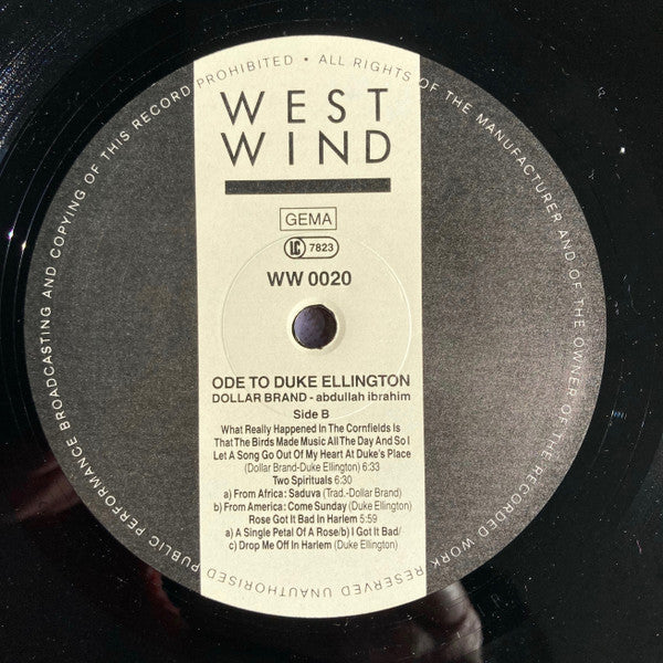 Dollar Brand - Abdullah Ibrahim : Ode To Duke Ellington  (LP, Album, RE)
