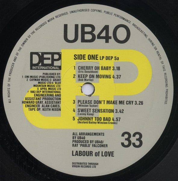 UB40 ~ Labour Of Love (Vinyl) - Djungel & Jazz