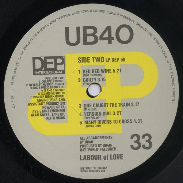 UB40 ~ Labour Of Love (Vinyl) - Djungel & Jazz