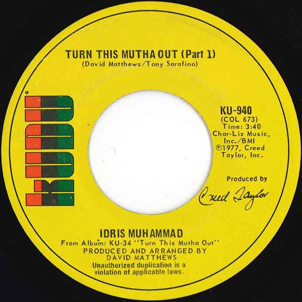 Idris Muhammad : Turn This Mutha Out (7", Single)