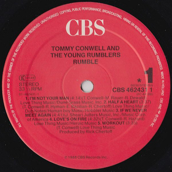 Tommy Conwell And The Young Rumblers : Rumble (LP, Album)