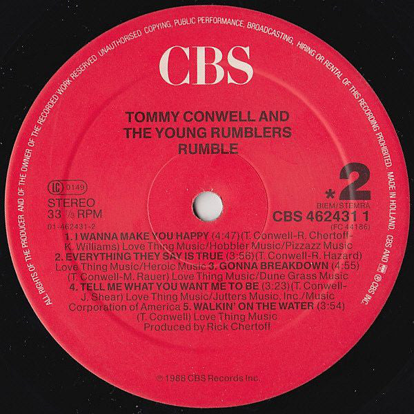 Tommy Conwell And The Young Rumblers : Rumble (LP, Album)