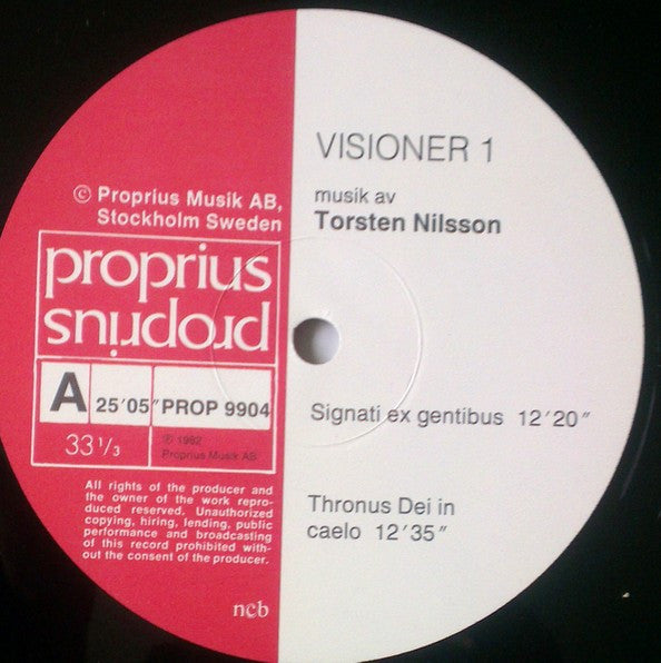 Torsten Nilsson ~ Visioner 1 (Vinyl) - Djungel & Jazz