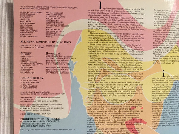 Nino Rota - Various : Amarcord Nino Rota (LP, Album, Gat)