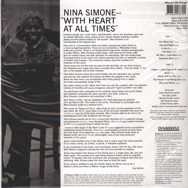 Nina Simone ~ Nina Simone Sings The Blues (Vinyl) - Djungel & Jazz