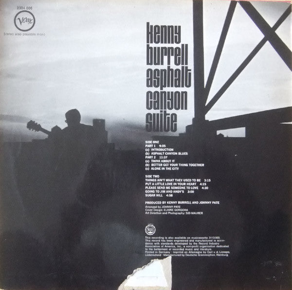 Kenny Burrell ~ Asphalt Canyon Suite (Vinyl) - Djungel & Jazz