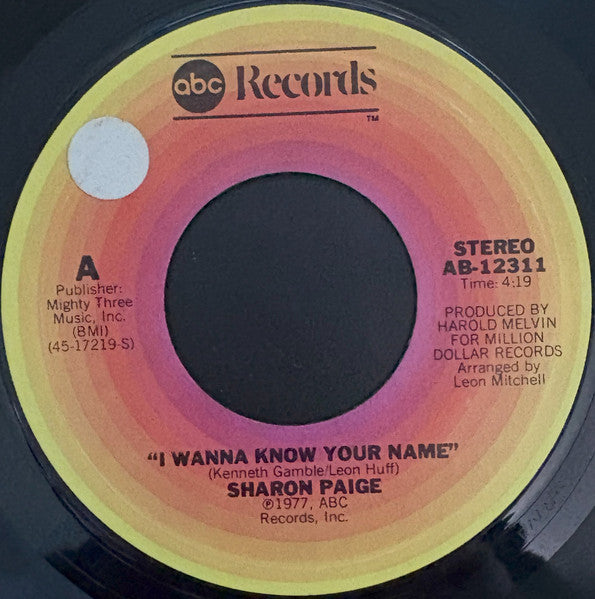 Sharon Paige : I Wanna Know Your Name / New To You (7", Single)