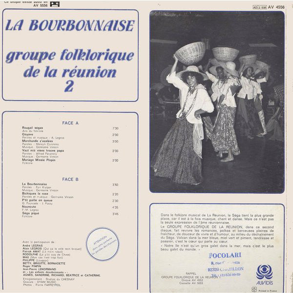 Groupe Folklorique De La Réunion : La Bourbonnaise (LP, Album)