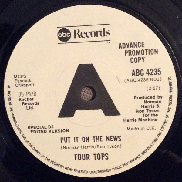 Four Tops ~ Put It On The News / Put It On The News (Special DJ Edited Version) (Vinyl) - Djungel & Jazz
