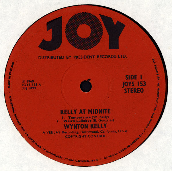 Wynton Kelly ~ Kelly At Midnite (Vinyl) - Djungel & Jazz