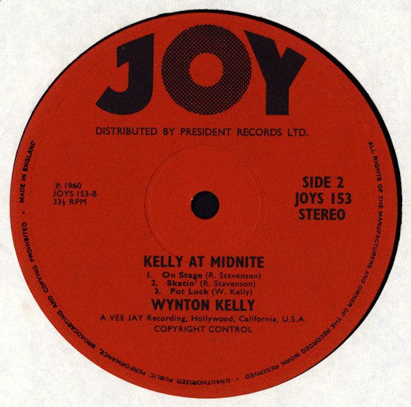 Wynton Kelly ~ Kelly At Midnite (Vinyl) - Djungel & Jazz
