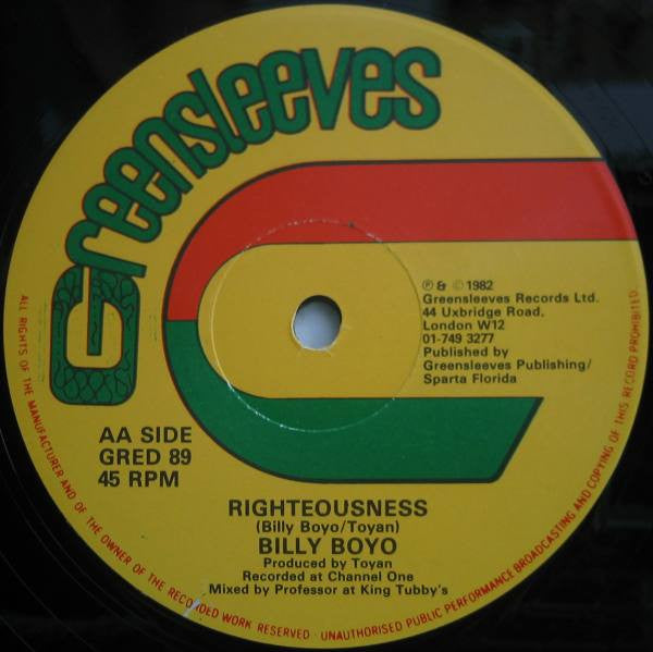 Bunny Lie Lie / Billy Boyo ~ Itie-Titie-Girl / Righteousness (Vinyl) - Djungel & Jazz