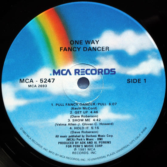 One Way : Fancy Dancer (LP, Album, Glo)