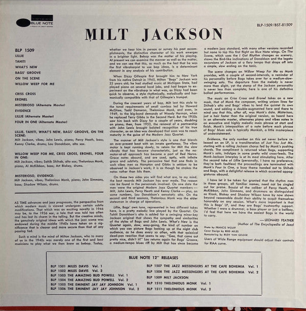 Milt Jackson With John Lewis , Percy Heath, Kenny Clarke, Lou Donaldson And The Thelonious Monk Quintet ~ Milt Jackson With John Lewis, Percy Heath, Kenny Clarke, Lou Donaldson And The Thelonious Monk Quintet (Vinyl) - Djungel & Jazz