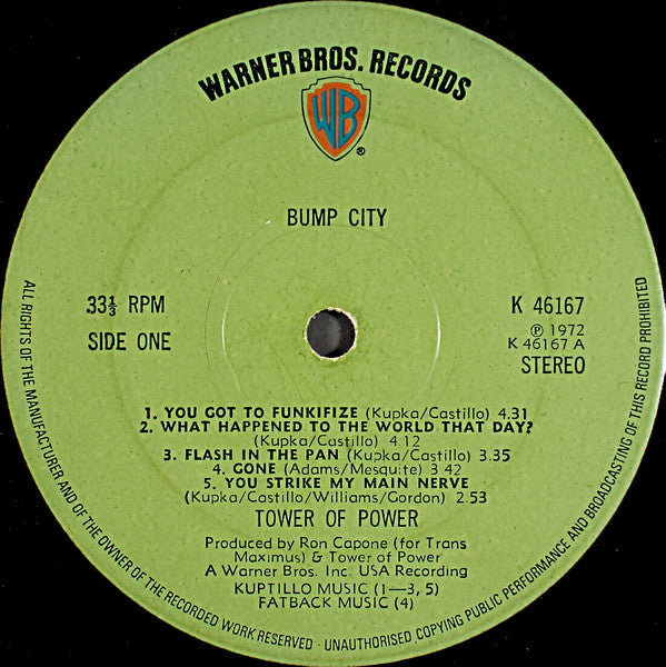 Tower Of Power : Bump City (LP, Album)