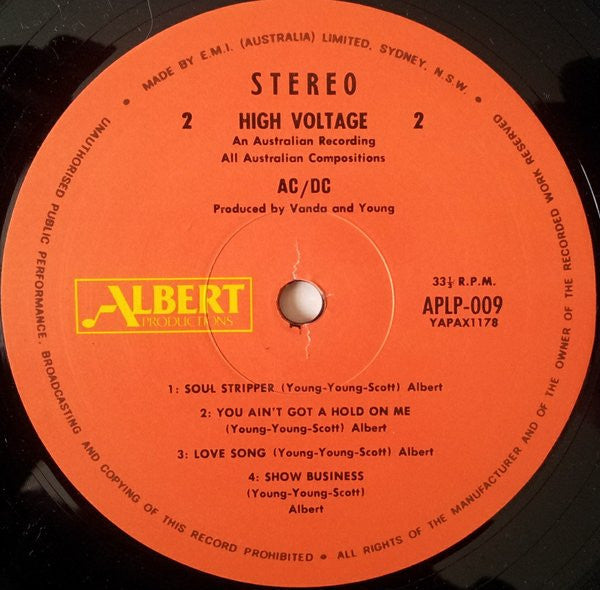 AC/DC : High Voltage (LP, Album, RE)