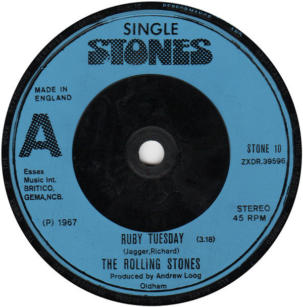 The Rolling Stones ~ Honky Tonk Women / Ruby Tuesday (Vinyl) - Djungel & Jazz
