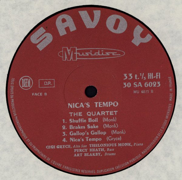 The Orchestra And The Quartet Of Gigi Gryce ~ Nica's Tempo (Vinyl) - Djungel & Jazz