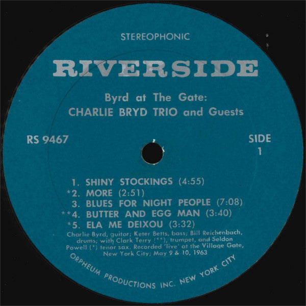 Charlie Byrd Trio And Guests* : Byrd At The Gate (LP, Album, RE)