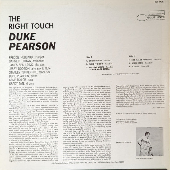 Duke Pearson ~ The Right Touch (Vinyl) - Djungel & Jazz