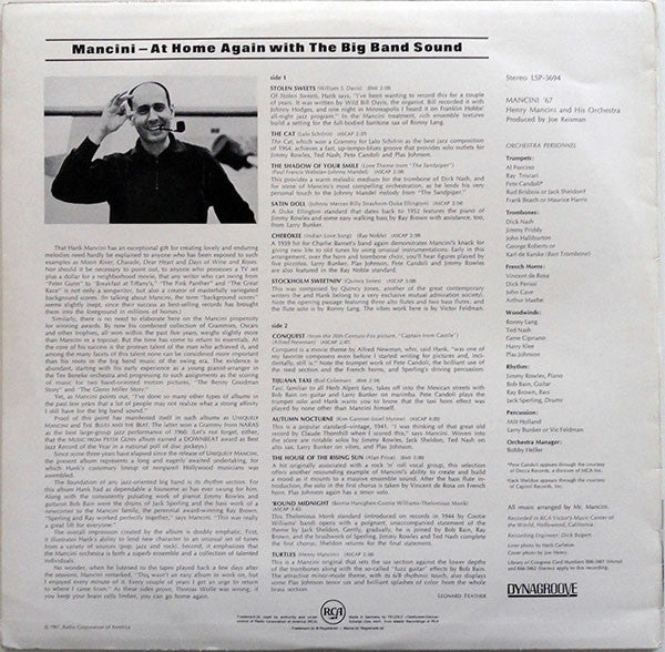 Henry Mancini And His Orchestra ~ Mancini '67 (The Big Band Sound Of Henry Mancini) (Vinyl) - Djungel & Jazz