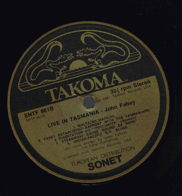 John Fahey ~ Live In Tasmania (Vinyl) - Djungel & Jazz