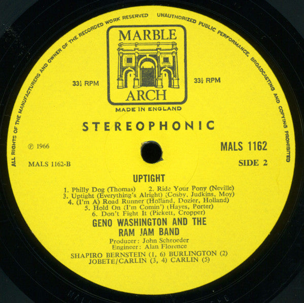 Geno Washington And The Ram Jam Band ~ Uptight (Vinyl) - Djungel & Jazz