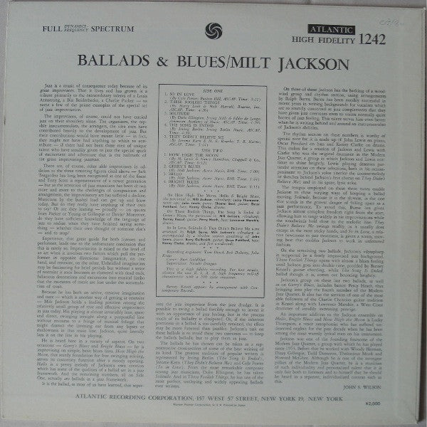 Milt Jackson ~ Ballads & Blues (Vinyl) - Djungel & Jazz