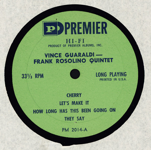 Vince Guaraldi - Frank Rosolino Quintet ~ The Frank Rosolino Quintet (Vinyl) - Djungel & Jazz