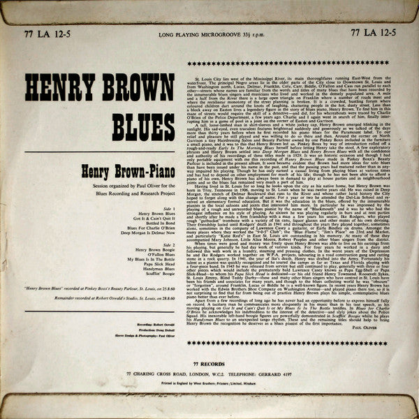 Henry Brown ~ Blues (Vinyl) - Djungel & Jazz