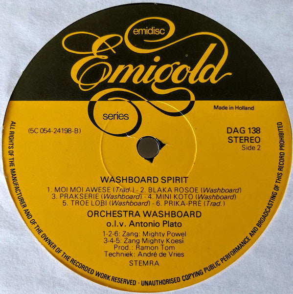 Orchestra Washboard : Washboard Spirit (LP, Album)