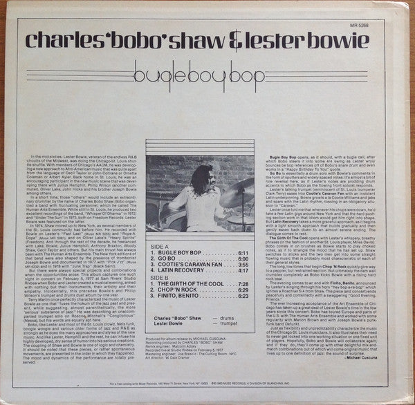 Charles "Bobo" Shaw & Lester Bowie ~ Bugle Boy Bop (Vinyl) - Djungel & Jazz