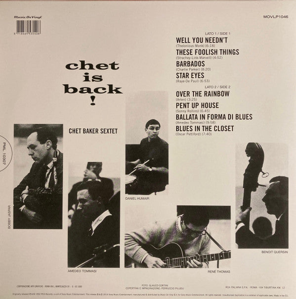 Chet Baker Sextet ~ Chet Is Back! (Vinyl) - Djungel & Jazz