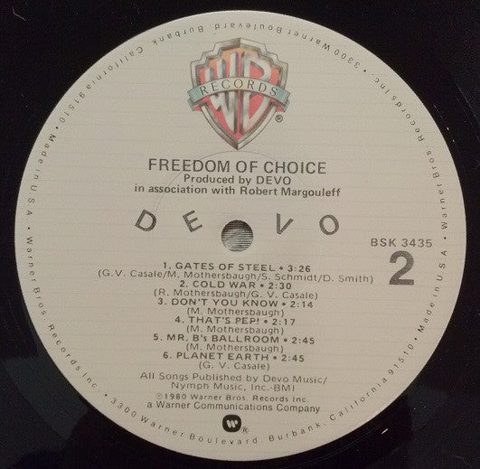 Devo ~ Freedom Of Choice (Vinyl) - Djungel & Jazz