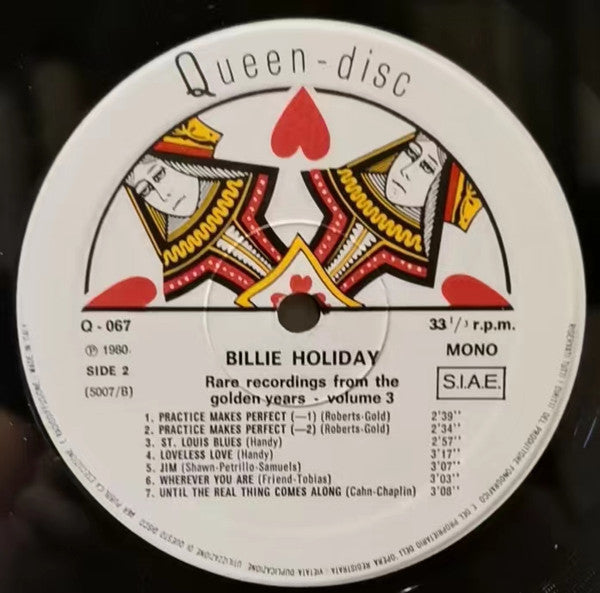 Billie Holiday : Rare Recordings From The Golden Years - Volume 3 (LP, Comp, Mono)