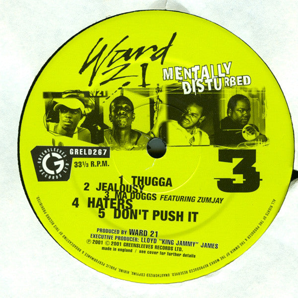 Ward 21 ~ Mentally Disturbed (Vinyl) - Djungel & Jazz