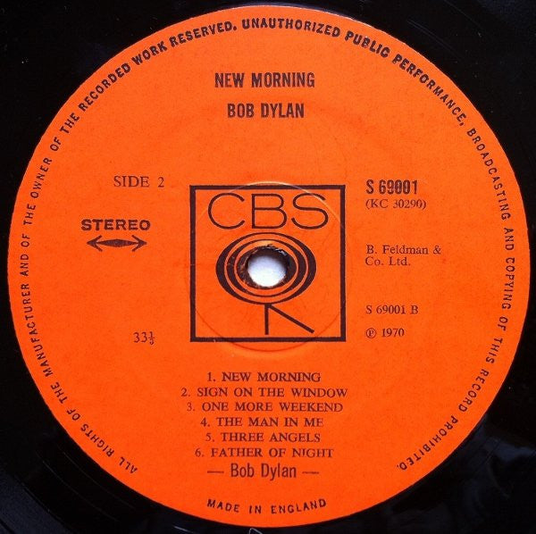 Bob Dylan : New Morning (LP, Album)