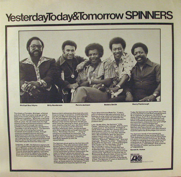 Spinners ~ Yesterday, Today & Tomorrow (Vinyl) - Djungel & Jazz