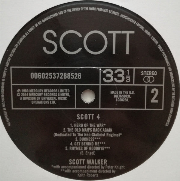 Scott Walker ~ Scott 4 (Vinyl) - Djungel & Jazz