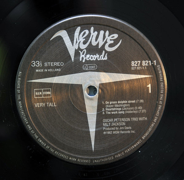 The Oscar Peterson Trio With Milt Jackson ~ Very Tall (Vinyl) - Djungel & Jazz