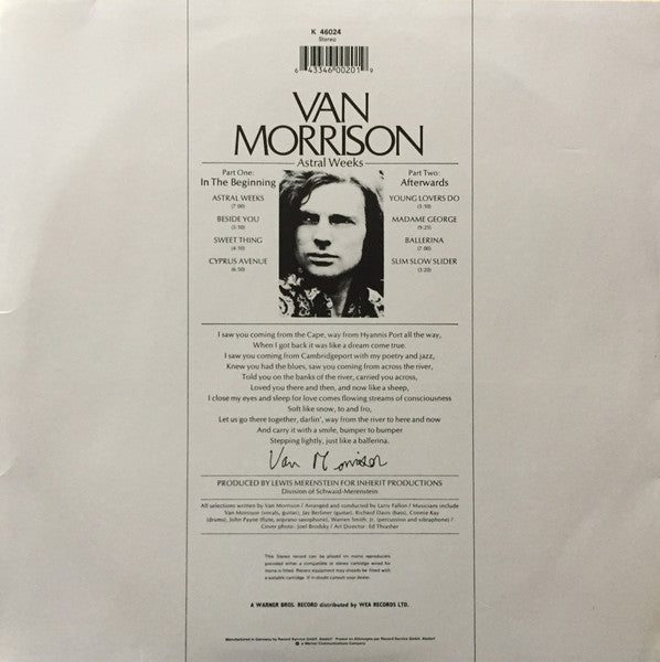 Van Morrison : Astral Weeks (LP, Album, RE, 180)