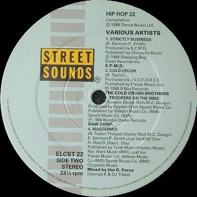 Various ~ Street Sounds Hip Hop 22 (Vinyl) - Djungel & Jazz