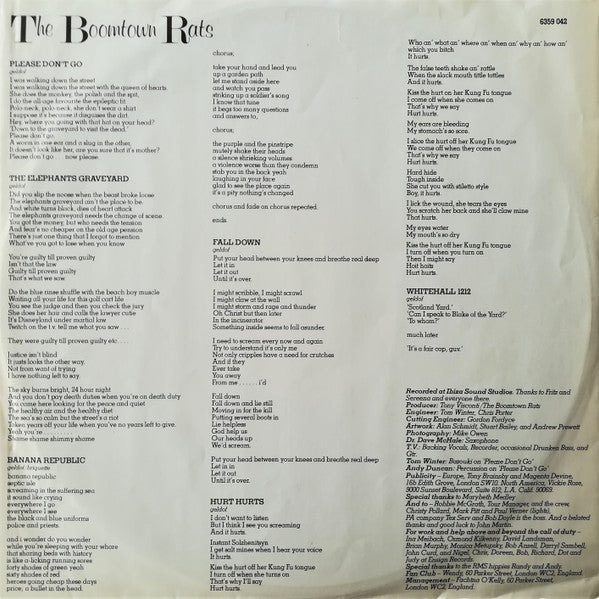 The Boomtown Rats ~ Mondo Bongo (Vinyl) - Djungel & Jazz