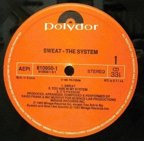 The System ~ Sweat (Vinyl) - Djungel & Jazz