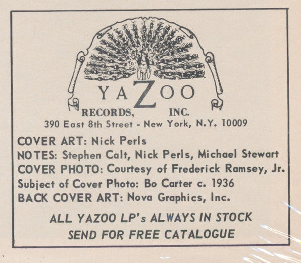 Bo Carter ~ Greatest Hits 1930-1940 (Vinyl) - Djungel & Jazz